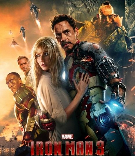 4 - Homem de Ferro 3 (2013)Se o segundo filme dividiu opiniões, o terceiro chegou para não deixar duvidas: o Homem de Ferro é sensacional! Por trás da armadura, dos recursos, de todo o dinheiro e sarcasmo de Tony Stark, bate um coração. É aí que o filme mais acerta, em nos mostrar um Tony e, consequentemente, um Homem de Ferro, que ainda não tínhamos visto, mais humano e próximo da realidade. O roteiro também é magnífico, colocando um vilão fajuto e um malvadão real lado a lado para desconstruir tudo o que conhecíamos até este filme. Gwyneth Paltrow rouba a cena em vários momentos, mostrando também uma versão de Pepper Potts que não sabíamos da existência