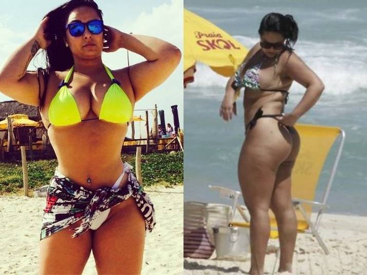 Mulher Melancia é autoconfiante, adora seu corpo e nem liga para as críticas. Mas, no Instagram, gosta de encolher a barriga e modificar bastante a silhueta