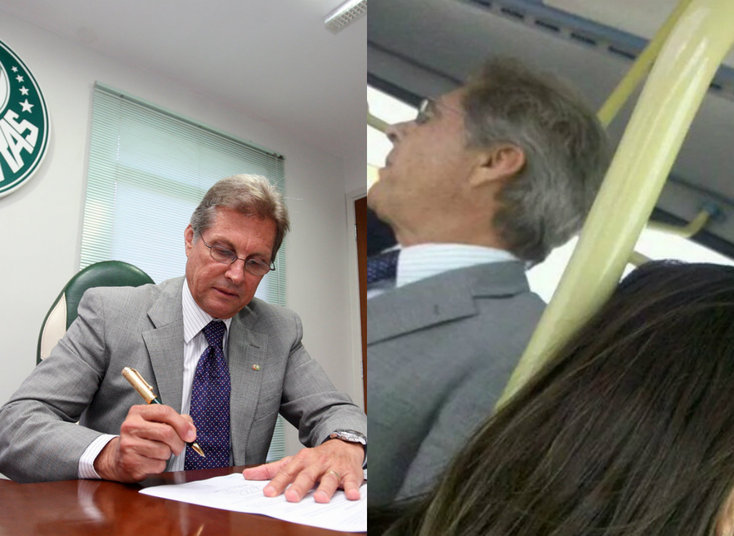 Oswaldia, alegria e humildade! Novo treinador do Palmeiras vai à apresentação no novo clube de busão