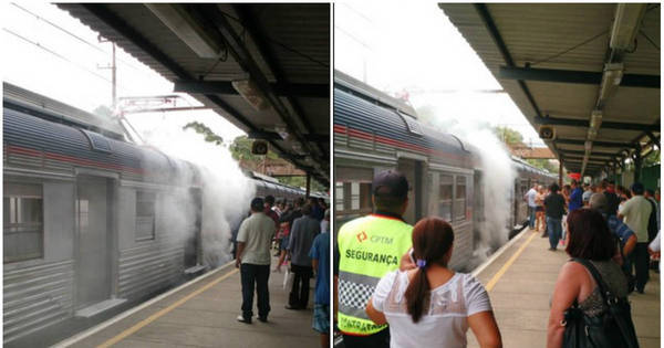 Trem da CPTM vira “maria-fumaça” após falha - R7