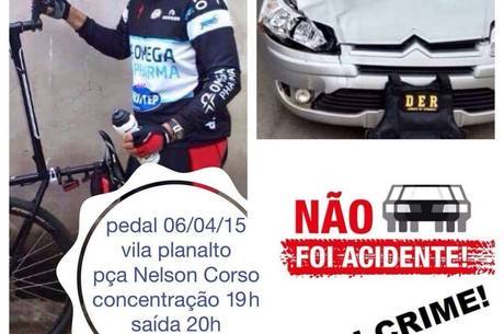 Imagem é circula em rede social e chama ciclistas a participarem do protesto