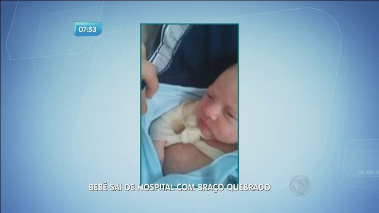 Em Pindamonhangaba (SP), um bebê saiu com o braço fraturado de um hospital. A família suspeita que o recém-nascido tenha sofrido um acidente no hospital+ Veja mais detalhes do caso