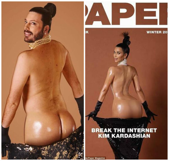 Às vezes, as poses de algumas celebridades são tão marcantes que alguns famosos se arriscam a imitá-las. Nesta foto, por exemplo, o apresentador Danilo Gentili vive seu dia de Kim Kardashian, a famosa socialite americana. A foto repercutiu nas redes sociais e Gentili ganhou elogios pelo bom humor 