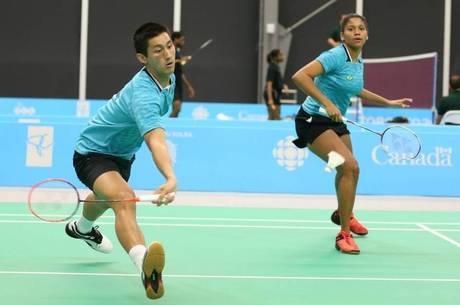 Alex Tjong e Lohaynny Vicente em ação no Pan