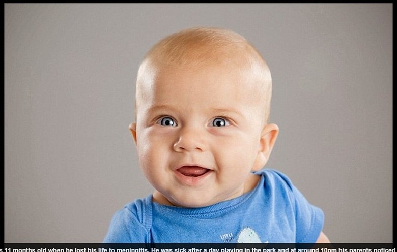 Alex foi levado ao Addenbrooke's Hospital, em Cambridge. Lá, o
diagnóstico mais temido aconteceu: o bebê estava com meningite B. Apenas 30
horas depois dos primeiros sintomas, Alex, infelizmente, não resistiu à doença
e acabou morrendo