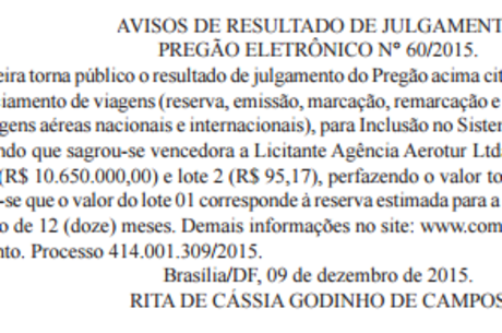 Resultado do pregão foi publicado nesta sexta-feira (11) no Diário Oficial do DF