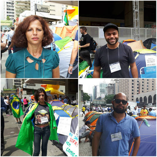 Muitos dos manifestantes acampados em frente ao prédio da Fiesp, na avenida Paulista, deixaram o emprego, a família e os estudos para 'lutar pelo País'.São pessoas com pensamentos diferentes, mas com um objetivo em comum: derrubar o governo de Dilma Rousseff.Veja algumas histórias de manifestantes que acreditam que suas ações vão mudar o País