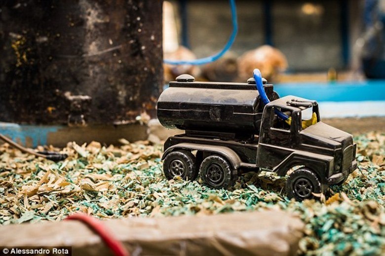 Esses e outros dispositivos explosivos improvisados disfarçados foram colocados em exposição em um centro de treinamento para especialistas antibomba que atuam no combate ao Estado Islâmico em Mosul