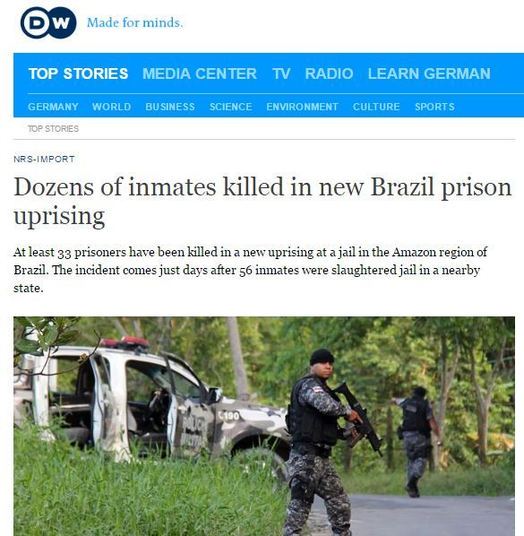 O secretário de Justiça e Cidadania de Roraima, Uziel Júnior, afirmou à rádio Band News que o massacre pode ter sido promovido por integrantes do PCC. O motim também está na página principal da agência de notícias alemã Deutsche Welle