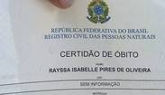 "Sofrimento", diz mãe da bebê que morreu enforcada com cordão de bico em Belo Horizonte (Reprodução/Record Minas)