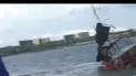 Barco pirata afunda no Lago Paranoá após fortes chuvas no DF (Reprodução)