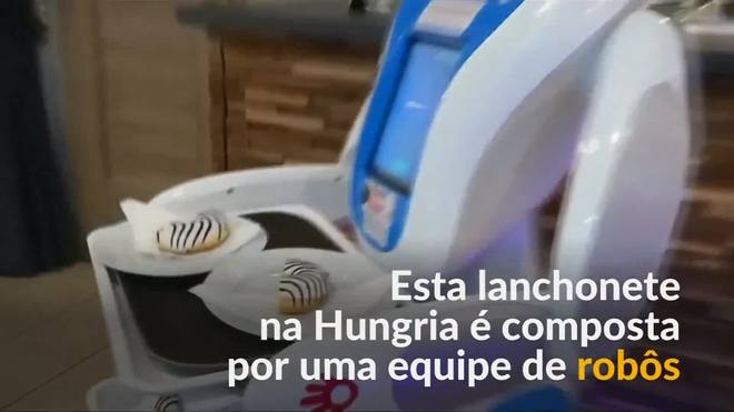 Robôs servem comida com pitada de diversão em lanchonete