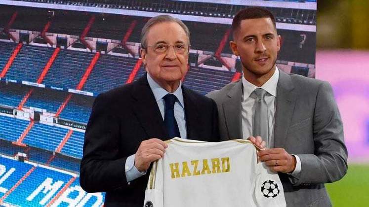 1º lugar - Eden Hazard - contratado junto ao Chelsea em 2019, por 115 milhões de euros.