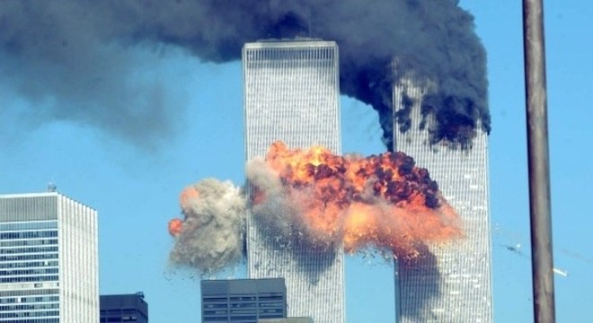 No 11 de Setembro, Larry estava no 25º piso da Torre Norte do World Trade Center