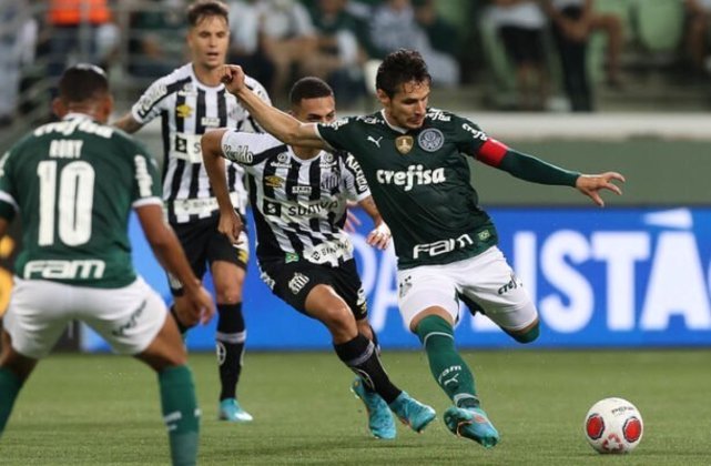 11ª rodada do Campeonato Paulista de 2022 - Palmeiras 1 x 0 Santos - Gol: Raphael Veiga (PAL). - Foto: Cesar Greco/Palmeiras