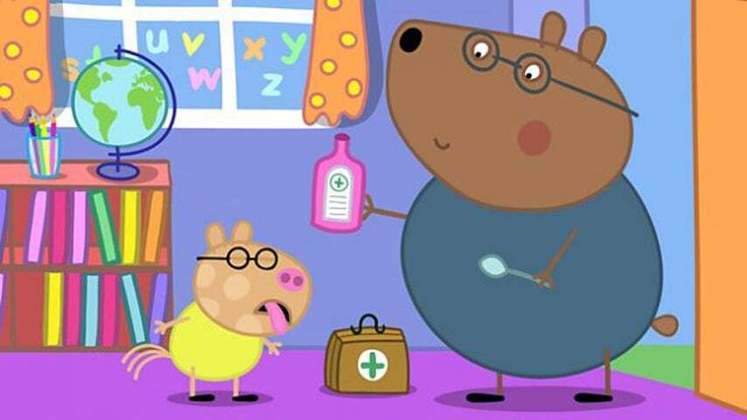 16.º Lugar: Dr. Urso Marrom (Peppa Pig - 2004). Esse simpático urso pardo é um doutor no desenho animado britânico e está sempre disposto a ajudar seus amigos que estão doentes.