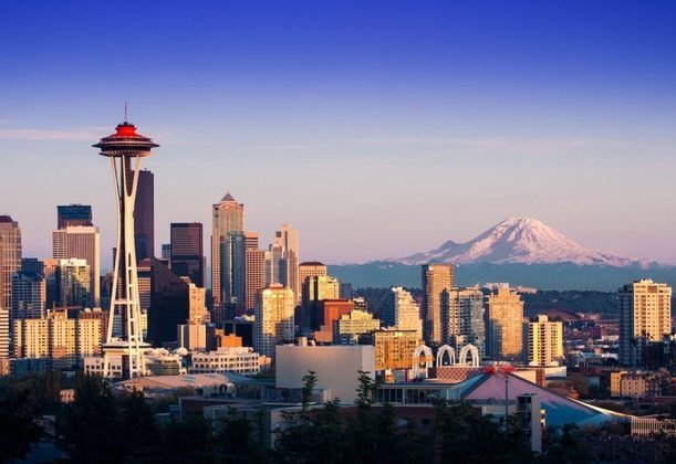 17. Seattle, EUA (Instagram: 22,8 milhões de menções; TikTok: 5,2 bilhões) - A cidade é conhecida por suas belezas naturais, como o Monte Rainier, bem como sua herança cultural de música e arte em geral.