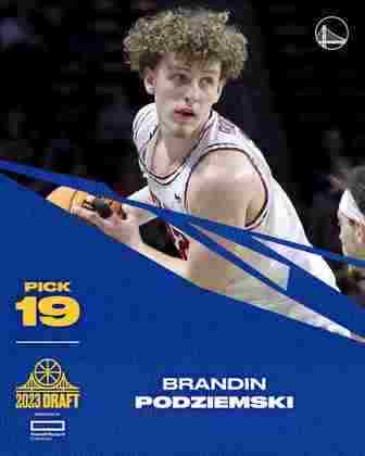 19ª escolha: Brandin Podziemski (EUA) - Golden State Warriors