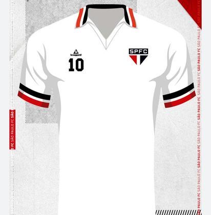 20/08/1984: O terceiro uniforme do São Paulo de 1984 foi inspirado no traje do New York Cosmos. Vestindo esta camisa, o Tricolor foi derrotado pela Roma por 2 a 1 no estádio Flamínio
