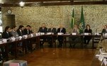 Ministros participam de reunião na Granja do Torto, coordenada pelo presidente Luiz Inácio Lula da Silva 