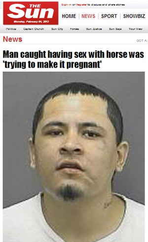 Andrew Mendoza, de 29 anos, tentou justificar sexo com o cavalo do vizinho

