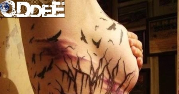 Tattoos maneiras são usadas para cobrir cicatrizes Fotos