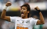 Neymar comemora gol pelo Santos