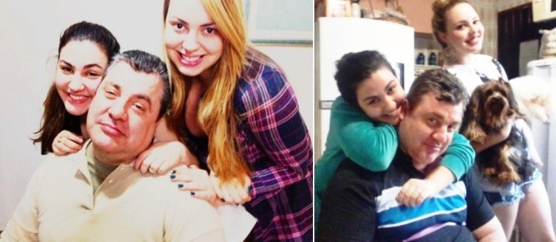 Gerson Brenner com as filhas Vitória (a morena) e Ana; Vitória Brenner faz questão de dançar a valsa com o pai