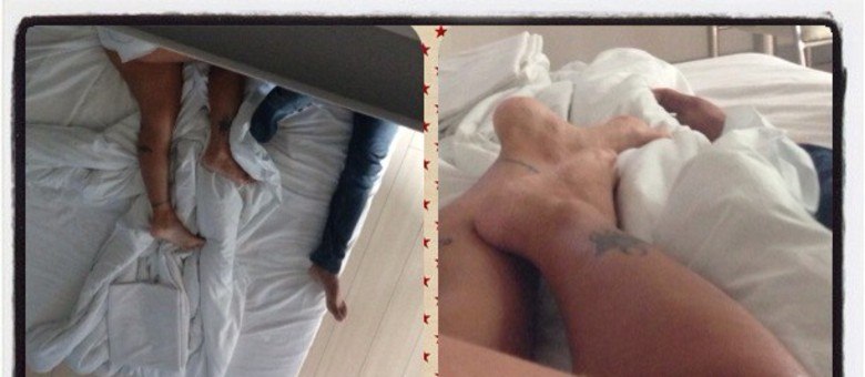 Kamyla Simioni posta foto deitada na cama ao lado de homem misterioso