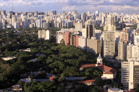 Vista aérea parcial dos bairros Jardim Paulistano e Jardim Europa, na capital paulista