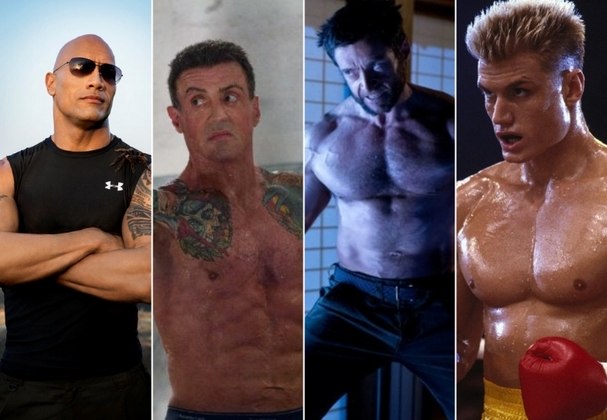 Os atores de filmes de ação modernos são mais ou menos musculosos