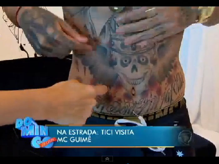 Sabe O Que Significam As Tatuagens Do Mc Guime Ticiane Pinheiro Mostra Para O Domingo Da Gente Fotos R7 Domingo Da Gente