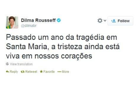 Dilma foi para Santa Maria quando soube da tragédia