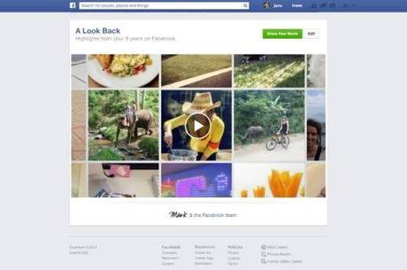 Para usar a coletânea de fotos na animação em vídeo, basta o usuário acessar "facebook.com/lookback" Para usar a coletânea de fotos na animação em vídeo, basta o usuário acessar "facebook.com/lookback"