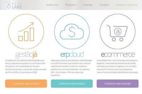 Layout do site da Betalabs Layout do site da Betalabs
