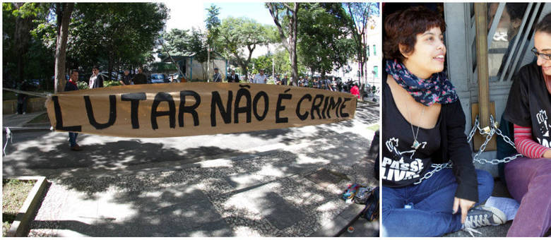 Integrantes do MPL estão na frente da Secretaria de Segurança Pública de São Paulo, no centro da cidade Integrantes do MPL estão na frente da Secretaria de Segurança Pública de São Paulo, no centro da cidade