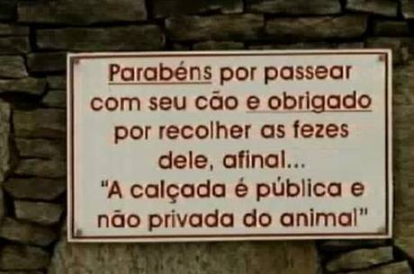 Placa Cachorro 25x20cm Não Faça da Nossa Calçada o Banheiro