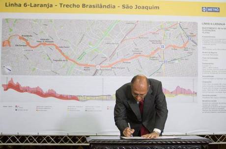 Alckmin anunciou projeto da linha 6-Laranja em 2008