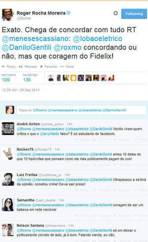 Roger apoia direito de discordar Roger apoia direito de discordar