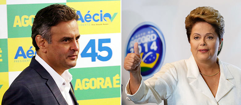 Aécio Neves diminuiu a diferença para Dilma Rousseff de oito para seis pontos em pesquisa Ibope divulgada hoje