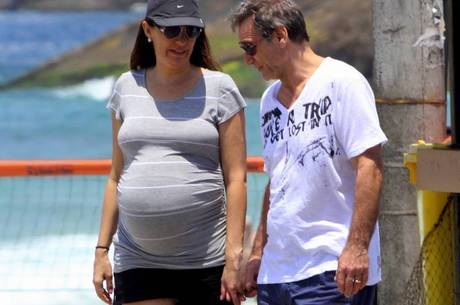 Herson com a mulher, que preferiu o parto normal Herson com a mulher, que preferiu o parto normal