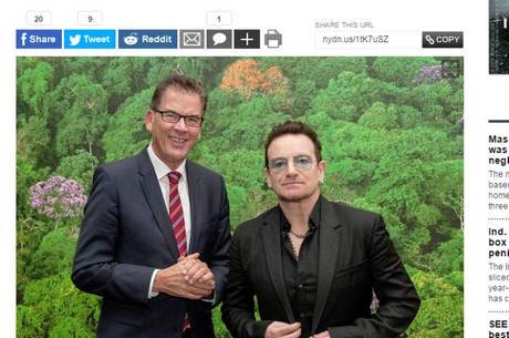 Bono encontra ministro Gerd Mueller na Alemanha