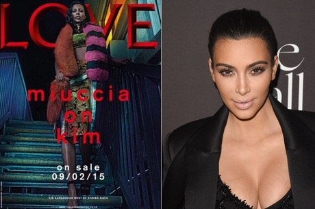 Kim Kardashian posa irreconhecível para revista de moda
