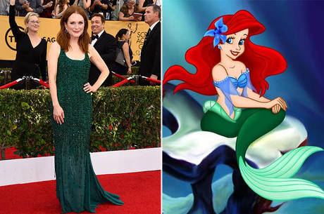 A atriz foi compara a outra ruiva de verde-esmeralda: Ariel