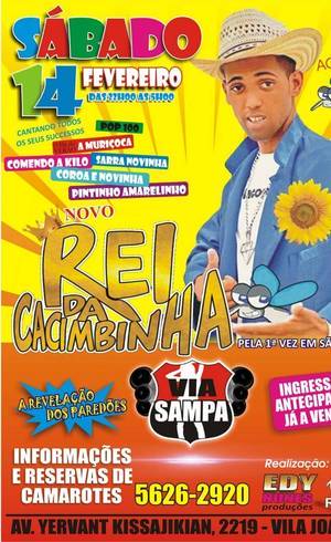 Pôster de show na casa Via Sampa com o falso Rei da Cacimbinha Pôster de show na casa Via Sampa com o falso Rei da Cacimbinha