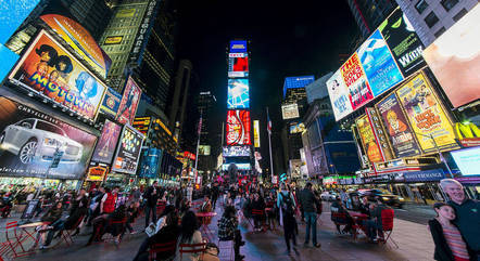 Times Square, em NY: um dos símbolos dos EUA Times Square, em NY: um dos símbolos dos EUA