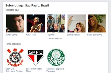 Facebook "mudou" local de nascimento de celebridades e localização de times esportivos para Utinga, bairro de Santo André