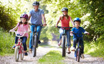 família, bicicleta, ciclismo, atividade física, exercícios