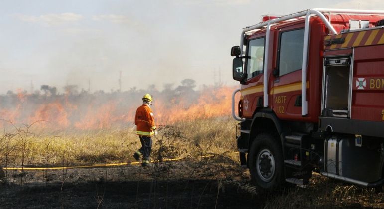 Incêndio em área florestal no DF
