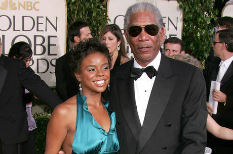 E'Dena Hines e Morgan Freeman: neta foi morta a facadas